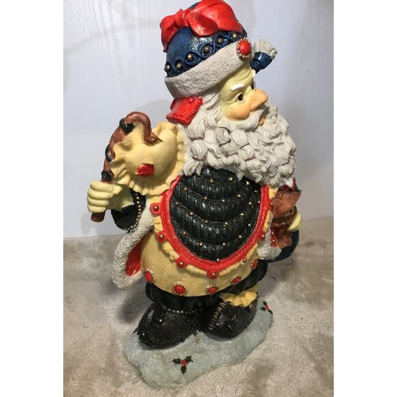 International Bazaar Santa Claus Figurine Large Multicolored Resin 17” Tall - Picture 2 of 8